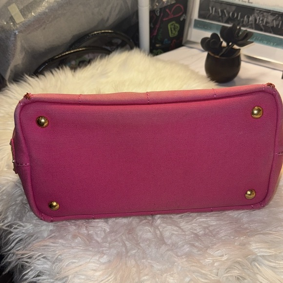 PRADA Canapa Shoulder Bag Hand Bag Canvas Pink Ladies From Japan GUC - Picture 4 of 12